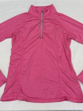 Reebok 1/4 Zip-Up Top Women’s Size Medium Pink Long Sleeve Compression Top